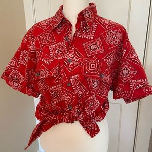 Bandana Style Button Down shirt